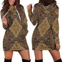 Madiba Nelson Mandela Hoodie Dress Indonesia Batik Earthy Brown - Wonder Print Shop