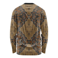 Madiba Nelson Mandela Long Sleeve Shirt Indonesia Batik Earthy Brown - Wonder Print Shop