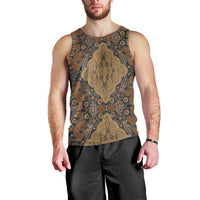 Madiba Nelson Mandela Men Tank Top Indonesia Batik Earthy Brown - Wonder Print Shop