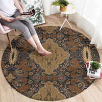 Madiba Nelson Mandela Round Carpet Indonesia Batik Earthy Brown - Wonder Print Shop