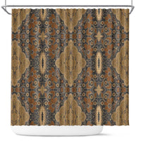 Madiba Nelson Mandela Shower Curtain Indonesia Batik Earthy Brown - Wonder Print Shop