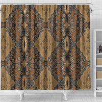 Madiba Nelson Mandela Shower Curtain Indonesia Batik Earthy Brown - Wonder Print Shop