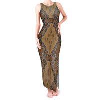 Madiba Nelson Mandela Tank Maxi Dress Indonesia Batik Earthy Brown - Wonder Print Shop