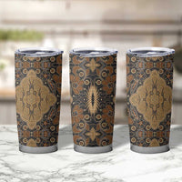 Madiba Nelson Mandela Tumbler Cup Indonesia Batik Earthy Brown - Wonder Print Shop
