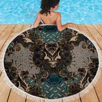 Madiba Nelson Mandela Beach Blanket Indonesia Batik Black - Wonder Print Shop