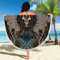 Madiba Nelson Mandela Beach Blanket Indonesia Batik Black - Wonder Print Shop