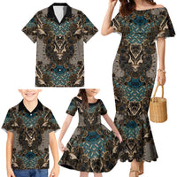 Madiba Nelson Mandela Family Matching Mermaid Dress and Hawaiian Shirt Indonesia Batik Black - Wonder Print Shop