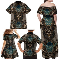 Madiba Nelson Mandela Family Matching Off Shoulder Maxi Dress and Hawaiian Shirt Indonesia Batik Black - Wonder Print Shop