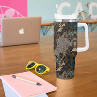 Madiba Nelson Mandela Tumbler With Handle Indonesia Batik Black - Wonder Print Shop