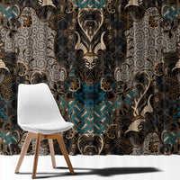 Madiba Nelson Mandela Window Curtain Indonesia Batik Black - Wonder Print Shop