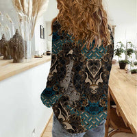 Madiba Nelson Mandela Women Casual Shirt Indonesia Batik Black - Wonder Print Shop