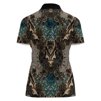 Madiba Nelson Mandela Women Polo Shirt Indonesia Batik Black - Wonder Print Shop