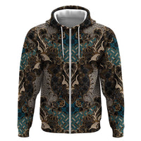 Madiba Nelson Mandela Zip Hoodie Indonesia Batik Black - Wonder Print Shop