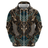 Madiba Nelson Mandela Zip Hoodie Indonesia Batik Black - Wonder Print Shop