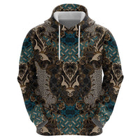 Madiba Nelson Mandela Zip Hoodie Indonesia Batik Black - Wonder Print Shop