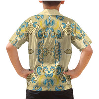 Madiba Nelson Mandela Family Matching Mermaid Dress and Hawaiian Shirt Indonesia Batik Yellow Bule - Wonder Print Shop