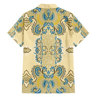 Madiba Nelson Mandela Family Matching Short Sleeve Bodycon Dress and Hawaiian Shirt Indonesia Batik Yellow Bule - Wonder Print Shop