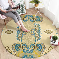 Madiba Nelson Mandela Round Carpet Indonesia Batik Yellow Bule - Wonder Print Shop