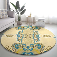 Madiba Nelson Mandela Round Carpet Indonesia Batik Yellow Bule - Wonder Print Shop
