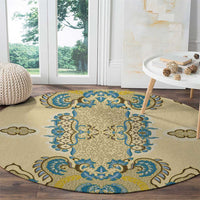 Madiba Nelson Mandela Round Carpet Indonesia Batik Yellow Bule - Wonder Print Shop