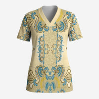 Madiba Nelson Mandela Scrub Top Indonesia Batik Yellow Bule - Wonder Print Shop