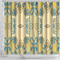 Madiba Nelson Mandela Shower Curtain Indonesia Batik Yellow Bule - Wonder Print Shop