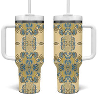 Madiba Nelson Mandela Tumbler With Handle Indonesia Batik Yellow Bule - Wonder Print Shop