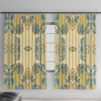 Madiba Nelson Mandela Window Curtain Indonesia Batik Yellow Bule - Wonder Print Shop