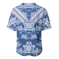 Indonesia Javanese Batik Baseball Jersey Nelson Mandela Madiba Blue - Wonder Print Shop