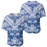 Indonesia Javanese Batik Baseball Jersey Nelson Mandela Madiba Blue - Wonder Print Shop