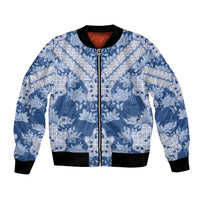 Indonesia Javanese Batik Bomber Jacket Nelson Mandela Madiba Blue - Wonder Print Shop