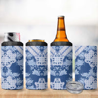Indonesia Javanese Batik 4 in 1 Can Cooler Tumbler Nelson Mandela Madiba Blue - Wonder Print Shop