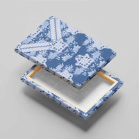 Indonesia Javanese Batik Canvas Wall Art Nelson Mandela Madiba Blue - Wonder Print Shop