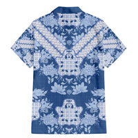 Indonesia Javanese Batik Family Matching Mermaid Dress and Hawaiian Shirt Nelson Mandela Madiba Blue - Wonder Print Shop