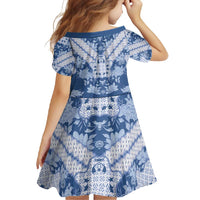 Indonesia Javanese Batik Family Matching Tank Maxi Dress and Hawaiian Shirt Nelson Mandela Madiba Blue - Wonder Print Shop