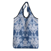 Indonesia Javanese Batik Grocery Bag Nelson Mandela Madiba Blue - Wonder Print Shop