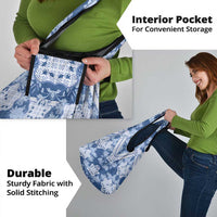 Indonesia Javanese Batik Grocery Bag Nelson Mandela Madiba Blue - Wonder Print Shop