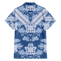 Indonesia Javanese Batik Hawaiian Shirt Nelson Mandela Madiba Blue - Wonder Print Shop