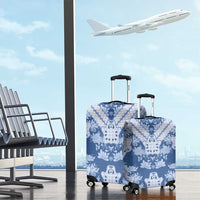 Indonesia Javanese Batik Luggage Cover Nelson Mandela Madiba Blue - Wonder Print Shop