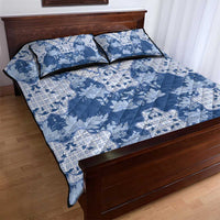 Indonesia Javanese Batik Quilt Bed Set Nelson Mandela Madiba Blue - Wonder Print Shop