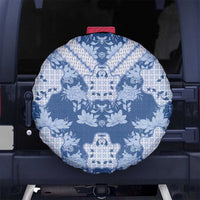 Indonesia Javanese Batik Spare Tire Cover Nelson Mandela Madiba Blue - Wonder Print Shop