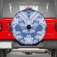 Indonesia Javanese Batik Spare Tire Cover Nelson Mandela Madiba Blue - Wonder Print Shop