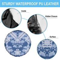 Indonesia Javanese Batik Spare Tire Cover Nelson Mandela Madiba Blue - Wonder Print Shop