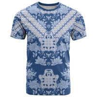 Indonesia Javanese Batik T Shirt Nelson Mandela Madiba Blue - Wonder Print Shop