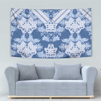 Indonesia Javanese Batik Tapestry Nelson Mandela Madiba Blue - Wonder Print Shop