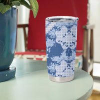 Indonesia Javanese Batik Tumbler Cup Nelson Mandela Madiba Blue - Wonder Print Shop