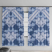 Indonesia Javanese Batik Window Curtain Nelson Mandela Madiba Blue - Wonder Print Shop