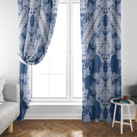 Indonesia Javanese Batik Window Curtain Nelson Mandela Madiba Blue - Wonder Print Shop