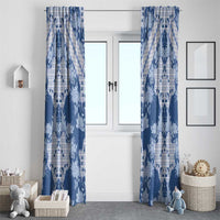 Indonesia Javanese Batik Window Curtain Nelson Mandela Madiba Blue - Wonder Print Shop