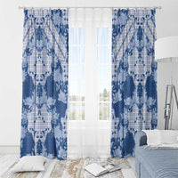 Indonesia Javanese Batik Window Curtain Nelson Mandela Madiba Blue - Wonder Print Shop